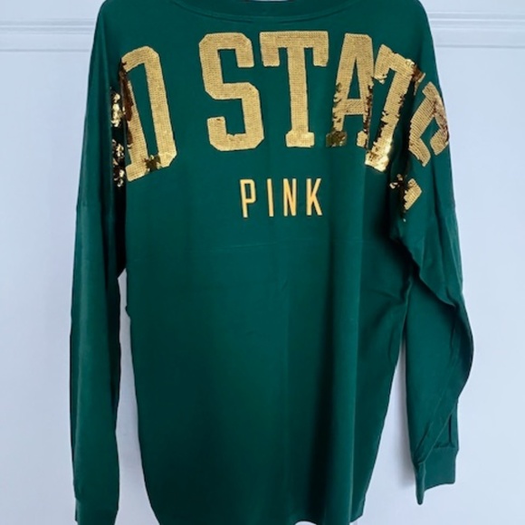 *LIKE NEW* Green NDSU Pullover with Gold Sequins - Picture 2 of 3